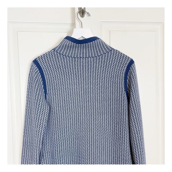 Title Nine Navy and White Patterned Long Sleeve Dress - Picture 5 of 8